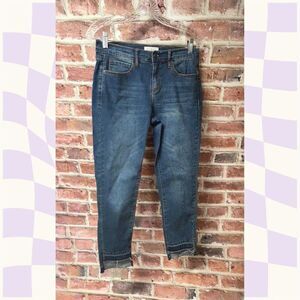 Nicole Miller Skinny Cuffed Jeans – Women’s Size 6‎ Blue Mid Rise Distressed Hem